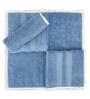 Blue Cotton Patterned 500 GSM Towel Set 8 Pieces