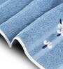 Blue Cotton Patterned 500 GSM Towel Set 8 Pieces