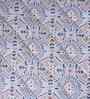 Blue Cotton Polyester Floral Print 110 GSM Double Bed Quilt