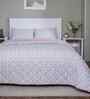 Blue Cotton Polyester Floral Print 110 GSM Double Bed Quilt