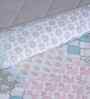 Blue Cotton Polyester Floral Print 110 GSM Double Bed Quilt