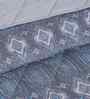 Blue Cotton Polyester Geometric Print 110 GSM Double Bed Quilt