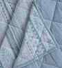 Blue Cotton Polyester Geometric Print 110 GSM Single Bed Quilt