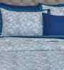 Blue Cotton Polyester Geometric Print 121 GSM Double Bed Quilt