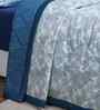 Blue Cotton Polyester Geometric Print 121 GSM Double Bed Quilt