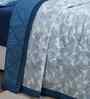 Blue Cotton Polyester Geometric Print 121 GSM Single Bed Quilt