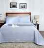 Blue Cotton Polyester Solid 100 GSM Double Bed Quilt