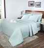 Blue Cotton Polyester Solid 100 GSM Double Bed Quilt