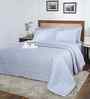 Blue Cotton Polyester Solid 100 GSM Double Bed Quilt