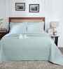 Blue Cotton Polyester Solid 100 GSM Double Bed Quilt