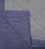 Blue Cotton Polyester Solid 100 GSM Single Bed Quilt