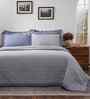 Blue Cotton Polyester Solid 100 GSM Single Bed Quilt