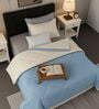 Blue Cotton 210TC Solid Plain All Weather Single 150GSM Reversible Comforter
