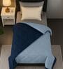 Blue Cotton 210TC Solid Plain All Weather Single 150GSM Reversible Comforter