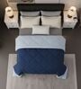 Blue Cotton 210TC Solid Plain Heavy Winter Double 400GSM Reversible Comforter