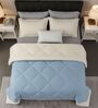Blue Cotton 210TC Solid Plain Heavy Winter Double 400GSM Reversible Comforter