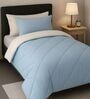 Blue Cotton 210TC Solid Plain Heavy Winter Single 400GSM Reversible Comforter