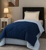 Blue Cotton 210TC Solid Plain Heavy Winter Single 400GSM Reversible Comforter