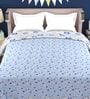 Blue Abstract Cotton 80 GSM Double Bed Reversible Dohar