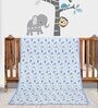 Blue Cotton Reversible Anti Fungal Pack of 1 Crib Size Kids Dohar
