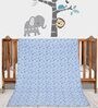 Blue Cotton Reversible Anti Fungal Pack of 1 Crib Size Kids Dohar