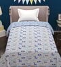 Blue Abstract Cotton 80 GSM Single Bed Reversible Dohar