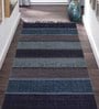 Blue Cotton Reversible Hand Woven 5 x 2 Feet Dhurrie