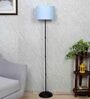 Blue Cotton Shade Club Floor Lamp Iron Base