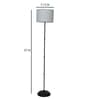 Blue Cotton Shade Club Floor Lamp Iron Base