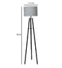 Blue Cotton Shade Tripod Floor Lamp Iron Base