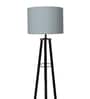 Blue Cotton Shade Tripod Floor Lamp Iron Base