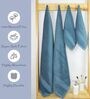 Blue Cotton Solid  500 GSM Bath & Hand Towels Pack of 4 (2 Bath 2 Hand)