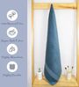Blue Cotton Solid  500 GSM Bath Towel (1Pc)