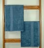 Blue Cotton Solid  500 GSM Bath Towels Pack of 2