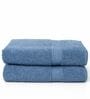 Blue Cotton Solid  500 GSM Bath Towels Pack of 2