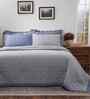 Blue Cotton Solid 100 GSM Double Bed Quilt
