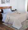 Blue Cotton Solid 120 GSM Double Bed Quilt