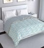 Blue Cotton Abstract 120 GSM Reversible Double Bed Dohar