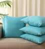 Blue Solid Cotton 16 x 16 Inches Cushion Covers (Set of 5)
