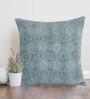 Blue Traditional Ethnic Cotton 16 x 16 Inch Cushion Cover