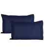 Blue Cotton Solid 28x18 inches Pillow Cover Set of 2