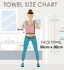 Blue Cotton Solid 350 GSM Face Towels (Set of 6)