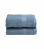 Blue Solid 550 GSM Cotton Hand Towels (Set of 2)