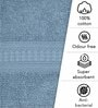 Blue Solid 550 GSM Cotton Towel Sets (Set of 4)