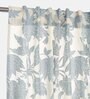 Blue Cotton Solid 7ft Semisheer Rod Pocket Door Curtain (1 Pc)
