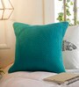 Solid Pattern Cotton Blue Cushion Cover 16 x 16 inches