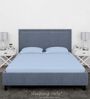 Blue Cotton Solid Finest 300TC Plain Super King Bedsheet with 2 Pillow Covers