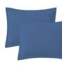 Blue Cotton Solid 210TC Plain Set of 2 Pillow Covers