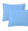 Blue Cotton Solid 210TC Plain Set of 2 Pillow Covers