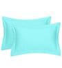 Blue Cotton Solid 210TC Plain Set of 2 Pillow Covers
